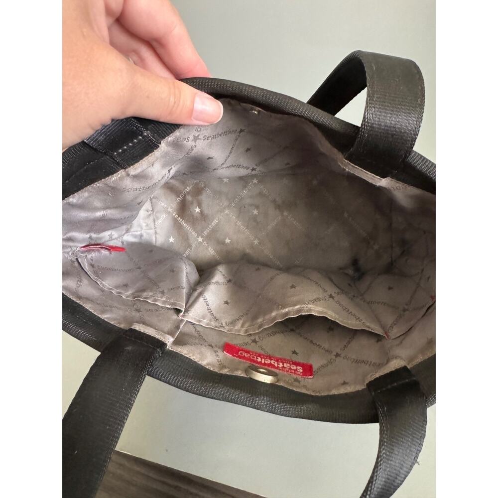 Harvey’s Seatbelt Handbag Original Detroit Purse Black Upcycle Made In USA - Picture 7 of 13